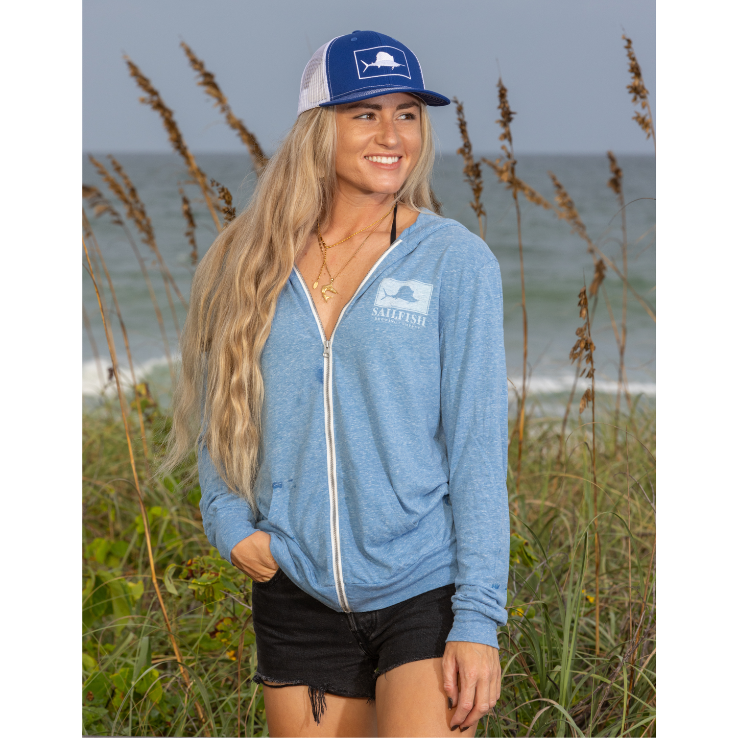Sky Blue Sailfish Zip Up Jacket
