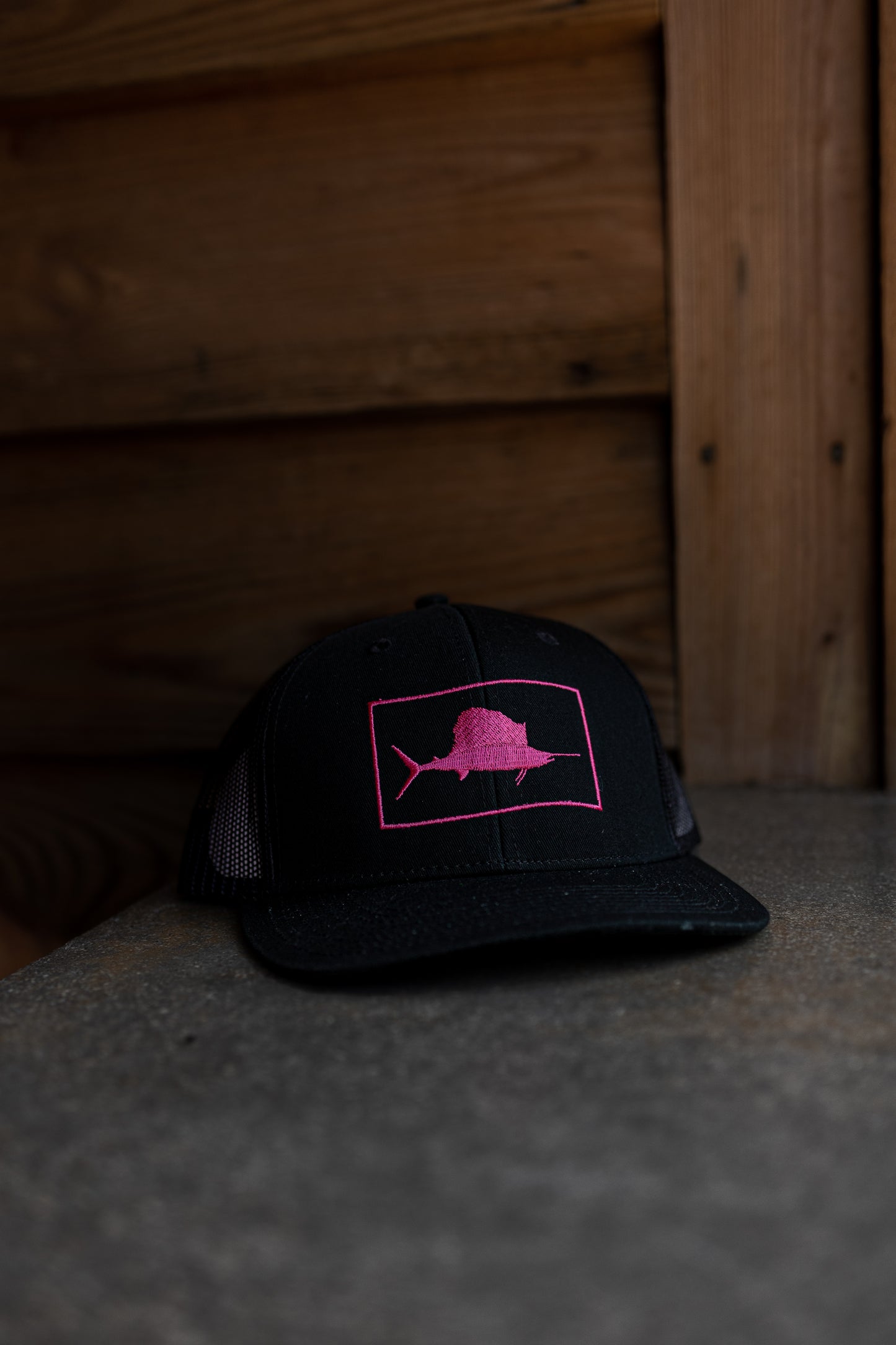 Black and Pink Sailfish Brewing Co Classic Logo Hat